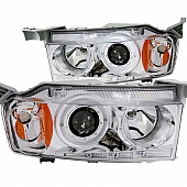 ANZO USA Headlight Assembly&nbsp;Trapezoid&nbsp;Projector Beam With Halo&nbsp;Set Of 2 - 121348