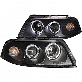 ANZO USA Headlight Assembly&nbsp;Trapezoid&nbsp;Projector Beam With Halo&nbsp;Set Of 2 - 121357