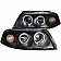 ANZO USA Headlight Assembly Trapezoid Projector Beam With Halo Set Of 2 - 121357
