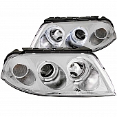 ANZO USA Headlight Assembly&nbsp;Trapezoid&nbsp;Projector Beam With Halo&nbsp;Set Of 2 - 121358