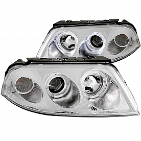 ANZO USA Headlight Assembly&nbsp;Trapezoid&nbsp;Projector Beam With Halo&nbsp;Set Of 2 - 121358