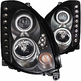 ANZO USA Headlight Assembly&nbsp;Trapezoid&nbsp;Projector Beam&nbsp;Set Of 2 - 121363