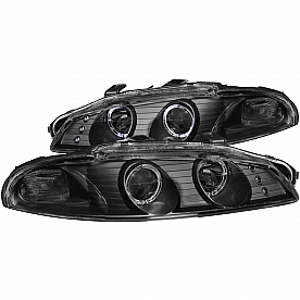 ANZO USA Headlight Assembly&nbsp;Oval&nbsp;Projector Beam With Double Halo&nbsp;Set Of 2 - 121365