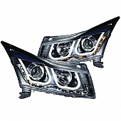 ANZO USA Headlight Assembly&nbsp;Trapezoid&nbsp;Projector Beam&nbsp;Set Of 2 - 121462