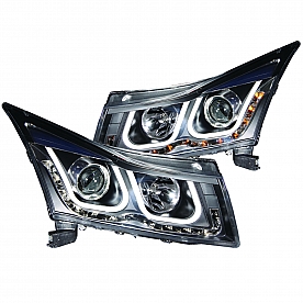 ANZO USA Headlight Assembly&nbsp;Trapezoid&nbsp;Projector Beam&nbsp;Set Of 2 - 121462