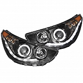ANZO USA Headlight Assembly&nbsp;Trapezoid&nbsp;Projector Beam&nbsp;Set Of 2 - 121476
