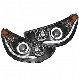 ANZO USA Headlight Assembly&nbsp;Trapezoid&nbsp;Projector Beam&nbsp;Set Of 2 - 121476