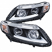 ANZO USA Headlight Assembly&nbsp;Trapezoid&nbsp;Projector Beam With U-Bar&nbsp;Set Of 2 - 121478