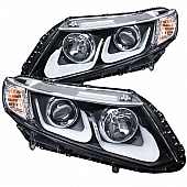 ANZO USA Headlight Assembly&nbsp;Trapezoid&nbsp;Projector Beam With U-Bar&nbsp;Set Of 2 - 121479