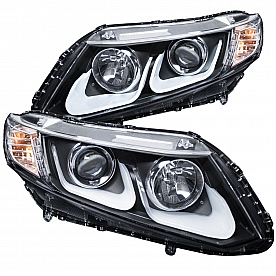 ANZO USA Headlight Assembly&nbsp;Trapezoid&nbsp;Projector Beam With U-Bar&nbsp;Set Of 2 - 121479