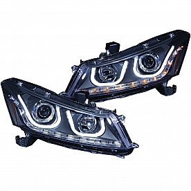 ANZO USA Headlight Assembly&nbsp;Trapezoid&nbsp;Projector Beam With U-Bar&nbsp;Set Of 2 - 121483