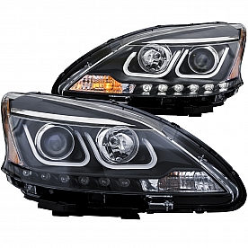 ANZO USA Headlight Assembly&nbsp;Trapezoid&nbsp;Projector Beam With U-Bar&nbsp;Set Of 2 - 121487