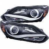 ANZO USA Headlight Assembly&nbsp;Trapezoid&nbsp;Projector Beam With Plank Style Design&nbsp;Set Of 2 - 121490