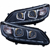 ANZO USA Headlight Assembly&nbsp;Trapezoid&nbsp;Projector Beam With U-Bar&nbsp;Set Of 2 - 121492
