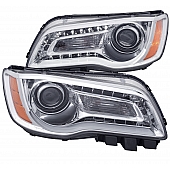 ANZO USA Headlight Assembly&nbsp;Trapezoid&nbsp;Projector Beam With Plank Style Design&nbsp;Set Of 2 - 121494