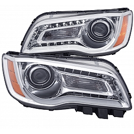 ANZO USA Headlight Assembly&nbsp;Trapezoid&nbsp;Projector Beam With Plank Style Design&nbsp;Set Of 2 - 121494