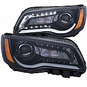 ANZO USA Headlight Assembly&nbsp;Trapezoid&nbsp;Projector Beam With Plank Style Design&nbsp;Set Of 2 - 121495