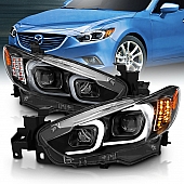 ANZO USA Headlight Assembly&nbsp;Rectangular&nbsp;Projector Beam&nbsp;Set Of 2 - 121516