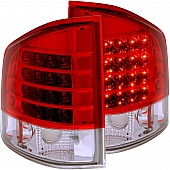 ANZO USA Tail Light Assembly LED&nbsp;Trapezoid&nbsp;Clear/ Red&nbsp;Set Of 2 - 311013