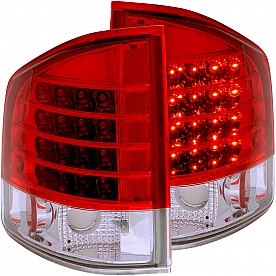 ANZO USA Tail Light Assembly LED&nbsp;Trapezoid&nbsp;Clear/ Red&nbsp;Set Of 2 - 311013