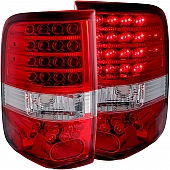 ANZO USA Tail Light Assembly LED&nbsp;Rectangular&nbsp;Clear/ Red&nbsp;Set Of 2 - 311022