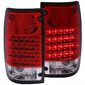 ANZO USA Tail Light Assembly LED&nbsp;Rectangular&nbsp;Clear/ Red&nbsp;Set Of 2 - 311043