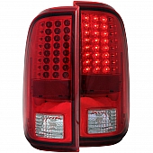 ANZO USA Tail Light Assembly LED&nbsp;Rectangular&nbsp;Clear/ Red&nbsp;Set Of 2 - 311050