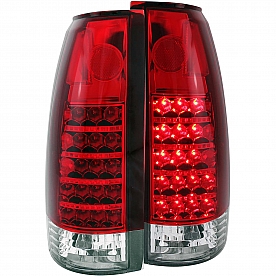 ANZO USA Tail Light Assembly LED&nbsp;Rectangular&nbsp;Clear/ Red&nbsp;Set Of 2 - 311057