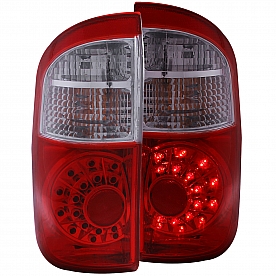 ANZO USA Tail Light Assembly LED&nbsp;Rectangular&nbsp;Clear/ Red&nbsp;Set Of 2 - 311060
