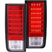 ANZO USA Tail Light Assembly LED&nbsp;Rectangular&nbsp;Clear/ Red&nbsp;Set Of 2 - 311068