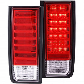 ANZO USA Tail Light Assembly LED&nbsp;Rectangular&nbsp;Clear/ Red&nbsp;Set Of 2 - 311068