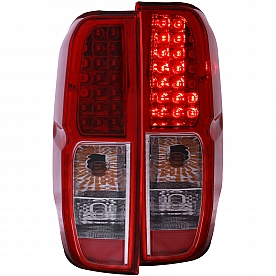 ANZO USA Tail Light Assembly LED&nbsp;Rectangular&nbsp;Clear/ Red&nbsp;Set Of 2 - 311071