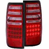ANZO USA Tail Light Assembly LED&nbsp;Rectangular&nbsp;Clear/ Red&nbsp;Set Of 2 - 311095