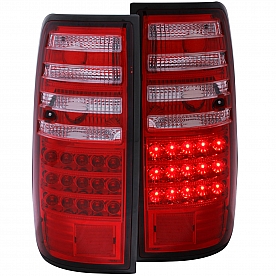 ANZO USA Tail Light Assembly LED&nbsp;Rectangular&nbsp;Clear/ Red&nbsp;Set Of 2 - 311095