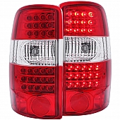 ANZO USA Tail Light Assembly LED&nbsp;Rectangular&nbsp;Clear/ Red&nbsp;Set Of 2 - 311100