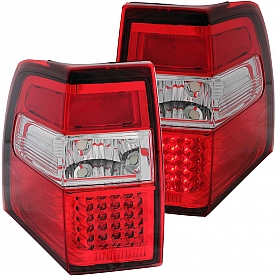 ANZO USA Tail Light Assembly LED&nbsp;Trapezoid&nbsp;Clear/ Red&nbsp;Set Of 2 - 311108