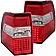 ANZO USA Tail Light Assembly LED Trapezoid Clear/ Red Set Of 2 - 311108
