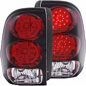 ANZO USA Tail Light Assembly LED&nbsp;Rectangular&nbsp;Clear/ Red&nbsp;Set Of 2 - 311116