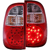 ANZO USA Tail Light Assembly LED&nbsp;Rectangular&nbsp;Clear/ Red&nbsp;Set Of 2 - 311117
