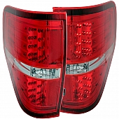 ANZO USA Tail Light Assembly LED&nbsp;Trapezoid&nbsp;Clear/ Red&nbsp;Set Of 2 - 311139