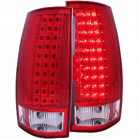 ANZO USA Tail Light Assembly LED&nbsp;Rectangular&nbsp;Clear/ Red&nbsp;Set Of 2 - 311140