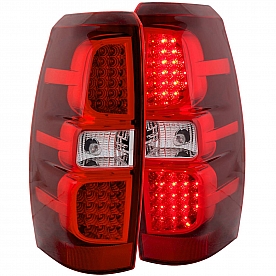 ANZO USA Tail Light Assembly LED&nbsp;Rectangular&nbsp;Clear/ Red&nbsp;Set Of 2 - 311143