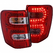ANZO USA Tail Light Assembly LED&nbsp;Rectangular&nbsp;Clear/ Red&nbsp;Set Of 2 - 311150