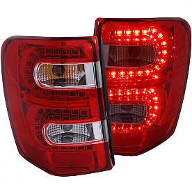 ANZO USA Tail Light Assembly LED&nbsp;Rectangular&nbsp;Clear/ Red&nbsp;Set Of 2 - 311150