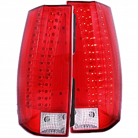 ANZO USA Tail Light Assembly LED&nbsp;Rectangular&nbsp;Clear/ Red&nbsp;Set Of 2 - 311190