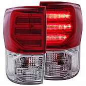 ANZO USA Tail Light Assembly LED&nbsp;Rectangular&nbsp;Clear/ Red&nbsp;Set Of 2 - 311204
