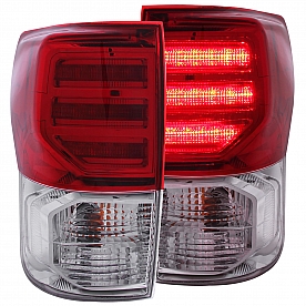 ANZO USA Tail Light Assembly LED&nbsp;Rectangular&nbsp;Clear/ Red&nbsp;Set Of 2 - 311204