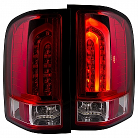 ANZO USA Tail Light Assembly LED&nbsp;Rectangular&nbsp;Clear/ Red&nbsp;Set Of 2 - 311225