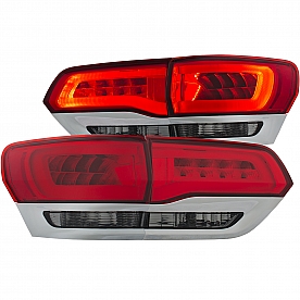 ANZO USA Tail Light Assembly LED&nbsp;Elliptical&nbsp;Red Smoke&nbsp;Set Of 2 - 311251