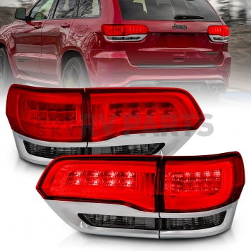 ANZO USA Tail Light Assembly LED Elliptical Red Smoke Set Of 2 - 311251-4